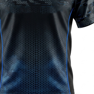 Chemises à double col en V personnalisées, vêtements d'entraînement par sublimation, chemise à manches courtes unisexe, 100% polyester, chemises à double col en V par sublimation - Product Image 6