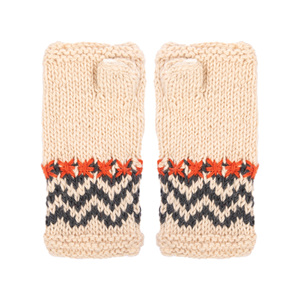 Felted Wool Fingerless Mittens with Embroidered Floral Design – Handmade Knit <b>Wrist</b> <b>Warmers</b> for Women, Bulk Wholesale - Product Image 2