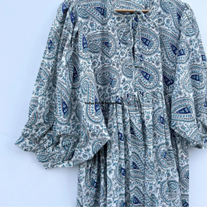 Beautiful floral Cotton Block Printed dress Dress For Casual wear Hand Block Printed Dress - Product Image 6