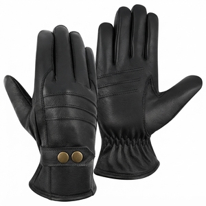 <b>Womens</b> Heated Touchscreen Leather Winter <b>Gloves</b> Polyester Lining for <b>Skiing</b> Cycling Fishing Outdoor Sports Custom Logo - Product Image 3