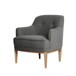 Fauteuil Heston, un meuble de style moderne doté d'un revêtement en tissu gris durable et au design contemporain. - Product Image 3