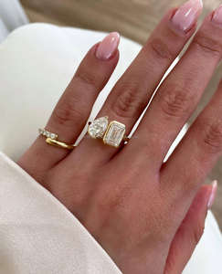 IGI/GIA Lab Grown Cut Diamond Vintage 14K Anillo de boda/compromiso amarillo Unisex Oro blanco fino para fiesta de aniversario-Worthy - Product Image 3