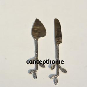 Ensemble de couverts de luxe en acier inoxydable avec manche en forme de brindille dorée et motif floral, design moderne pour la maison, l'hôtel, le restaurant, les mariages - Product Image 6