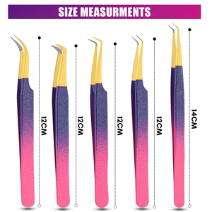 Pinces à cils de haute qualité les plus vendues, prix de gros, outils d'extension de cils, acier inoxydable, pointe pointue, certifiées CE - Product Image 5