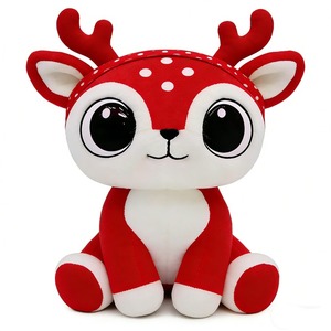 Cute Red <b>Reindeer</b> Plush <b>Toy</b> <b>Soft</b> Stuffed Animal For Kids 2-4 Years Unisex Christmas Gift 31cm-50cm - Product Image 1