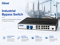 Hinet IRS1808F4-BP-8P L2 Switch PoE Industrial Gestionado con Bypass, 16 Puertos 8GE+4SFP, 24Gbps, 30W, Dúplex LC
