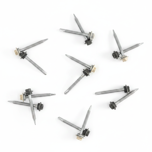 Vis autoperceuse à tête plate PDC Modèle 12 avec rondelle EPDM collée, en acier au carbone classe 4.8 6.8, chromée, zinguée/galvanisée, à filetage grossier - Product Image 5