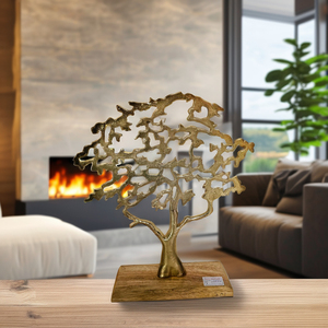 Stylish Vertical <b>Tree</b> Aluminum Metal Sculpture Gold-Plated Handmade Modern Design Eco-Friendly Customized Shape Wedding <b>Tabletop</b> - Product Image 2