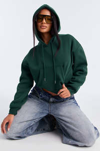เสื้อฮู้ดดี้ครอปสำหรับผู้หญิง สี โลโก้ และขนาดตามสั่ง จาก Antique Fashion - Product Image 3