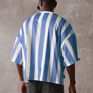 T-shirt ample vintage personnalisé 100 % coton en maille, design vierge, maillots de football pour hommes, maillot de sport en maille avec logo personnalisé - Product Image 2