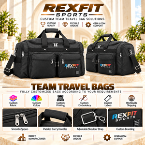 กระเป๋า Rexfit Maroon Sports Duffle พร้อมช่องใส่ของหลายช่อง กระเป๋าซิป และสายสะพายไหล่ปรับได้ - Product Image 5