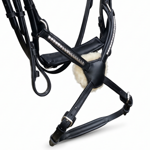 TAK Equestrian - Brida para Caballo con Cristales, Cabezada Acolchada, Narizera con Cristales, Cuero Premium, Modelo Vt-1194 - Product Image 2
