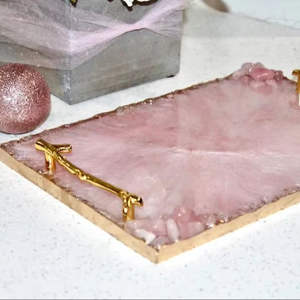 Plateau d'art en résine fait main de grande taille, qualité supérieure, esthétique personnalisée, décoration de table basse, occasion mariage, prix raisonnable - Product Image 1