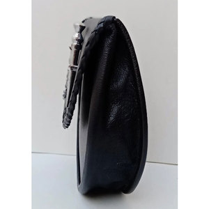 Sac de kilt écossais Sporran celtique en cuir végétalien noir fait main 2026 avec accessoire épingle à motif de tournesol pour costumes - Product Image 5