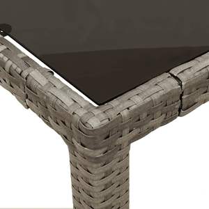 Ensemble de salle à manger de jardin de taille moyenne avec housses amovibles en rotin PE gris - Product Image 6