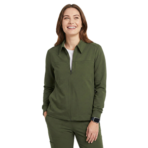 Chaqueta de enfermera con cremallera y cuello de camisa, uniforme de hospital, abrigo cálido, chaquetas de enfermera elegantes, precio mayorista, personalizadas con tu propio logo. - Product Image 1
