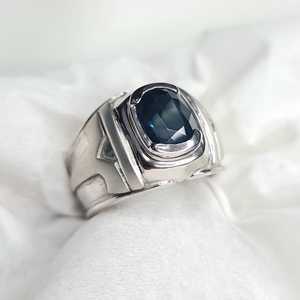 Natural Tanzanian Sapphire Silver Handmade <b>Ring</b> 925 Sterling Silver Blue Gemstone Jewelry Luxury Gift For Women - Product Image 2