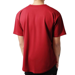เสื้อเบสบอลสีแดงสำหรับผู้ชาย แขนสั้น ติดกระดุมด้านหน้า ผ้าโพลีเอสเตอร์ดูดซับความชื้น ทรงปกติ สีพื้น เหมาะสำหรับทุกฤดูกาล - Product Image 4