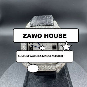 Reloj Mecánico de Lujo con Diamantes Moissanite VVS, Estilo Hip Hop, Acero Inoxidable con Correa de Cuero, 41MM, Fecha Automática, Unisex - Product Image 1