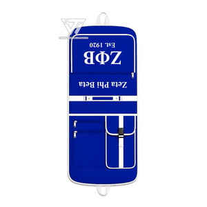 กระเป๋าใส่เสื้อผ้าปักลายสมาคมหญิงกรีก Zeta Phi Beta แบบพับได้สำหรับเดินทางพร้อมช่องซิป - Product Image 1