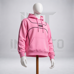 Sweat-shirt à capuche jaune INTENTO pour homme, coupe ample, style streetwear, avec poche avant, 100% coton molletonné - Product Image 4