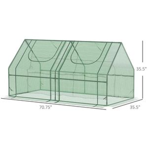 Serra da Giardino Portatile con Due Coperture in PE/PVC, Telaio in Acciaio, 2 Finestre Avvolgibili - 6 X 3 X 3 Hot House - Product Image 3