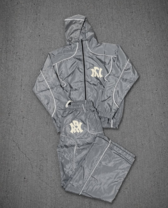 OEM Custom Nylon Windbreaker Tracksuits Zip up Jacket Suit Sweat <b>Pants</b> Jogger Sets Patchwork Nylon Tracksuit Sweatsuit for Men - Product Image 2