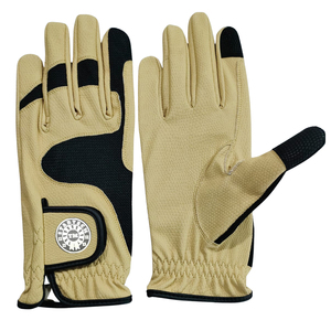 Gants d'équitation pour femmes en similicuir de couleur unie avec logo et couleur personnalisés, fermeture auto-agrippante, accessoires équestres - Product Image 1