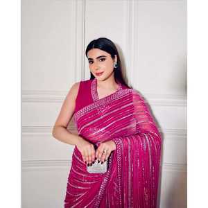 Robes de bal de créateur Saree élégant avec fil à paillettes Dori Work - Product Image 2