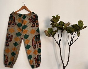 Joggers bohemios con estampado de lavado de piedra para mujer, cómodos pantalones bombachos de satén, cordón de Yoga transpirable, diseño holgado frontal plano para - Product Image 5