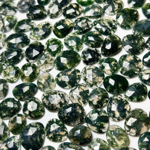 Agate mousse naturelle, taille rose, pierres précieuses en vrac, formes libres, pierres polies pour la fabrication de bijoux, vente en gros, pierres en vrac - Product Image 3