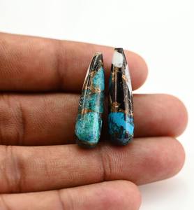 Pierre précieuse en turquoise Buffalo Kingman naturelle blanche de haute qualité, 9x30mm, forme goutte, briolette, poli brillant, pour la fabrication de bijoux - Product Image 2