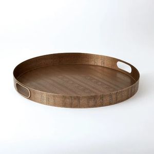 Bandeja de Latón Antiguo, Plato Decorativo para Servir, Vajilla Metálica Hecha a Mano, Centro de Mesa para Hogar, Comedor, Restaurante, Hotel, Cocina - Product Image 1