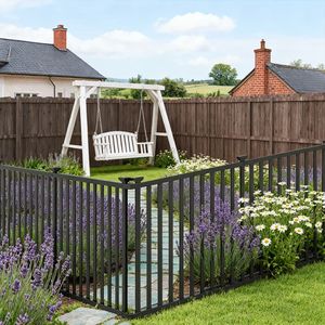 Recinzione da Giardino in Vinile a 2 Pezzi 80 X 51 Pollici, Design Elegante a Picchetto per Decorazione Esterna e Privacy - Product Image 1
