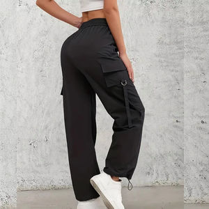 กางเกงขายส่งใหม่สำหรับผู้หญิง กางเกงลำลอง กางเกงเอวสูง มีกระเป๋า กางเกงคาร์โก้ ใส่สบาย - Product Image 3