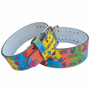 Power-lifting Prong Anime Belt <b>Back</b> <b>Support</b> Gym Trainer Anime Belts 10MM Weightlifting Double Prong Printed Belt - Product Image 1