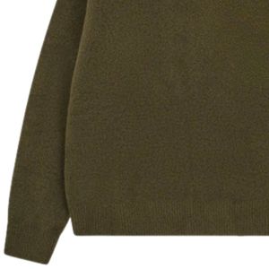 Pull en tricot kaki, coton doux de qualité supérieure, coupe décontractée confortable, manches longues, vêtement décontracté pour un confort quotidien - Product Image 3