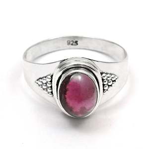 Wholesale 925 Sterling Silver Handmade Bohemian <b>Ring</b> With High Quality Bezel Set Oval Cut <b>Garnet</b> Gemstone GRA Certified Jewelry - Product Image 1