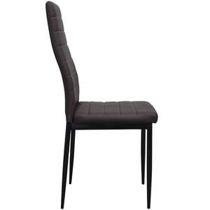 Ensemble de 2 chaises de salle à manger en similicuir marron et noir avec structure en fer, combinaison de couleurs unique pour une expérience culinaire élégante - Product Image 5