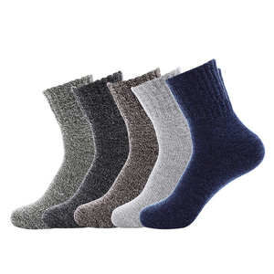 Unisex Thick Knitted 100 Percent <b>Wool</b> Crew <b>Socks</b> Thermal Cozy Winter Mid Calf Seamless Business Custom Logo Daily Use - Product Image 5