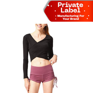 Shorts de sport sans couture pour femme, effet galbant et rehausseur de fessier, texture contrastée, pour fitness - Product Image 1