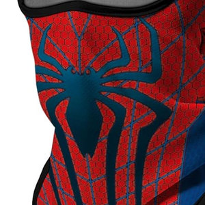Cagoule Spider-Man intégrale rouge et bleue avec motif toile, personnalisable, unisexe, pour adulte, usage extérieur, respirante, imperméable, par sublimation - Product Image 6