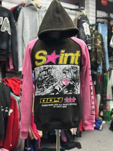 Custom Black White Striped <b>Zip</b> Up Hoodie Oversized Streetwear 3D Puff Print Cotton Fleece Full <b>Zip</b> <b>Hooded</b> Jacket - Product Image 3