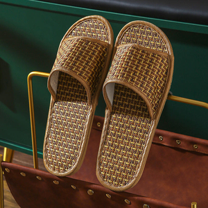 Pantuflas Ecológicas Antideslizantes de Lino para Parejas, Hombres y Mujeres, de Verano e Invierno, de Bambú, Ratán y Paja, para el Hogar y Hoteles - Product Image 4