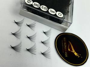 Pestañas Postizas Mega Volumen Hechas a Mano, 20D, Suaves, Base Puntiaguda de PBT Coreano, Longitud 9-24mm, Tarjeta Trasera Personalizada - Product Image 5