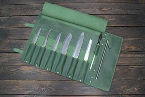 กระเป๋าใส่มีดทำมือจากหนังแท้คุณภาพสูง ป้องกันกลิ่น ทนทาน ใช้งานได้หลากหลาย สำหรับเชฟ  รุ่น LSKR-0104 - Product Image 5