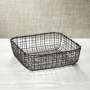 Panier à fruits en fil de fer tressé, revêtement noir en poudre - Product Image 5