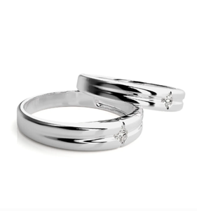 Bindi Jewels <b>925</b> Sterling <b>Silver</b> Square Zircon Christian Romantic Couple <b>Rings</b> - Product Image 3