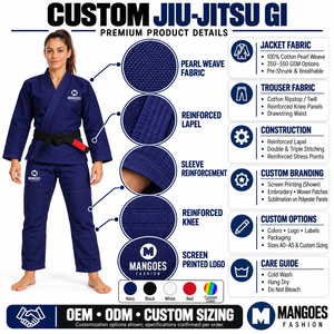 Kimono de Jiu-Jitsu Brésilien (BJJ) style IBJJF pour hommes, tissage perlé pré-rétréci, uniforme léger pour la compétition et l'entraînement. - Product Image 5