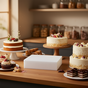 Base à gâteau rectangulaire 20*30cm en polyfoam, artisanat multi-usages, 6u, pour servir et présenter gâteaux et desserts - Product Image 3